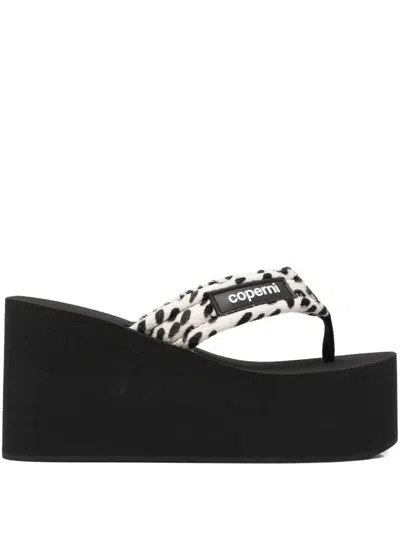 Coperni 95mm Rubberized-logo Sandals In Neutral