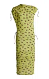Coperni Adjustable Printed Midi Dress In Green