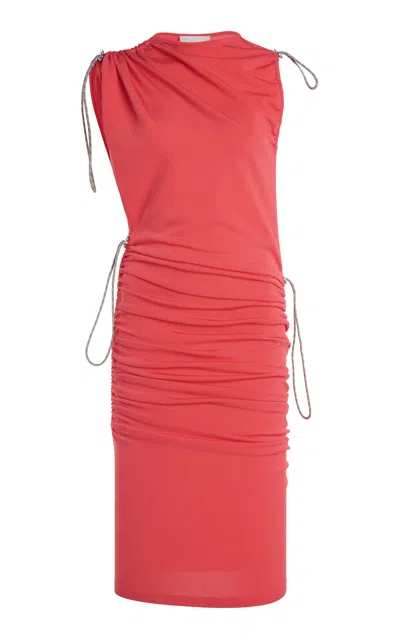 Coperni Adjustable Wool Knit Midi Dress In Red