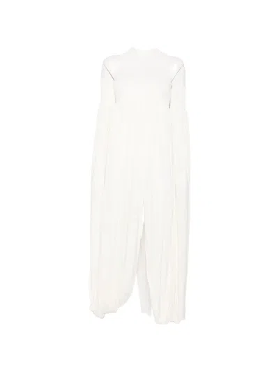 Coperni All-in-one Off-shoulder Maxi Dress In Neutral