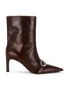 Coperni Ankle Heeled Belt Boot In Brown