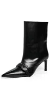 Coperni Ankle Heeled Belt Boots Black In Black