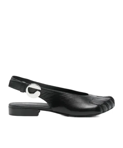 Coperni Ankle-wrapped Cap-toe High Heels In Black