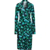 Coperni Apple-print Midi Wrap Shirtdress In Print-blue Apples