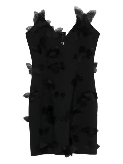 Coperni Butterfly Applique Slip Dress In Black