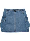 Coperni Blue Cotton Denim Cargo Mini Skirt In Blue