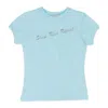Coperni Aquamarine Eat Sleep Rave Glitter Fitted T-shirt In Gray