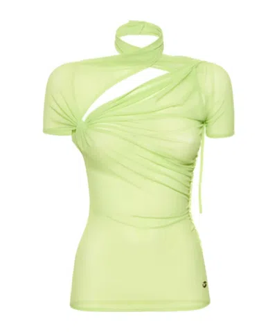 Coperni Asymmetric Draped Top In Green