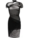 Coperni Black Draped Minidress In Black