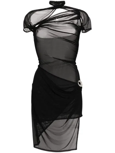 Coperni Black Draped Minidress
