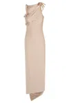 Coperni Asymmetric Flower Gown In Bei Beige Make Up