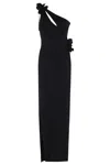 Coperni Flower Gown With Asymmetric Petal Knots In Black