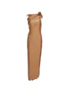 Coperni Asymmetric Flower Gown Brown In Brown