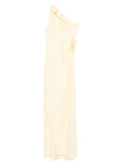 Coperni Asymmetric Flower Gown Dress Woman Yellow