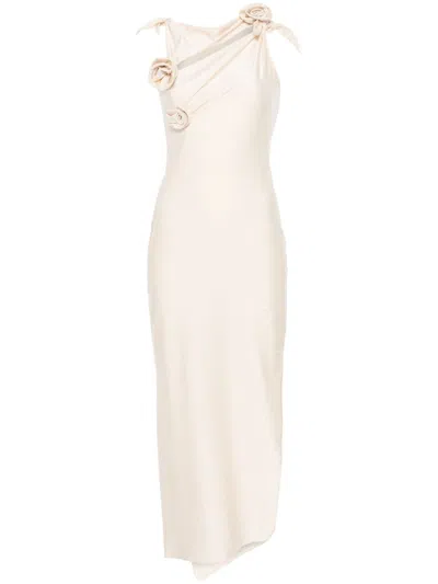 Coperni Knee Length Dress Asymmetric Hem In White