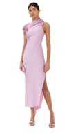 Coperni Asymmetric Flower Gown In Pink