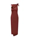 Coperni Burgundy Stretch Nylon Dress In Red