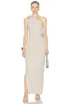 Coperni Asymmetrical Beige One-shoulder Midi Dress In Neutral