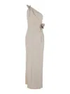 Coperni Asymmetrical Beige One-shoulder Midi Dress In Neutral