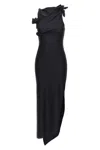 Coperni Embellished Asymmetric Flower Gown In Black