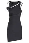 Coperni Asymmetrical Flower Mini Dress Woman Black