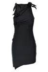 Coperni Asymmetrical Flower Mini Dress Woman Black