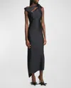 COPERNI ASYMMETRIC FLOWER SLEEVELESS GOWN