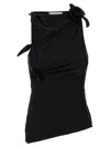 Coperni Black Asymmetric Sleeveless Top With Floral Detail And Cut-out On The Front In Black