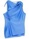 Coperni Asymmetric Stretch Jersey Top In Blue