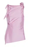 Coperni Asymmetric Flower Top In Light Pink