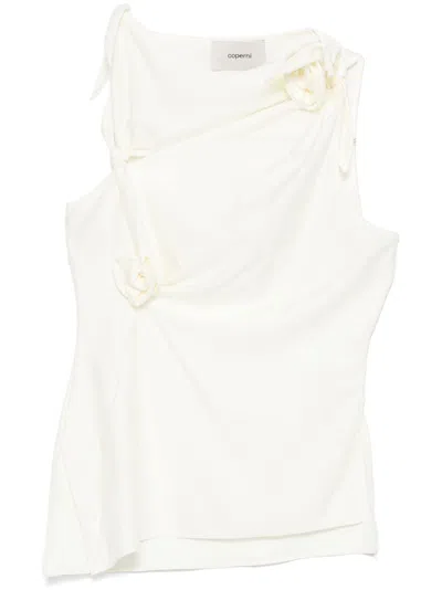 Coperni Asymmetric Flower Top In White