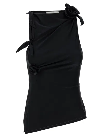 Coperni Asymmetric Flower Tops Black