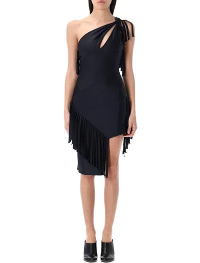 COPERNI COPERNI ASYMMETRIC FRINGED MINI DRESS