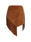 Coperni Suede Asymmetric Skirt In Brown