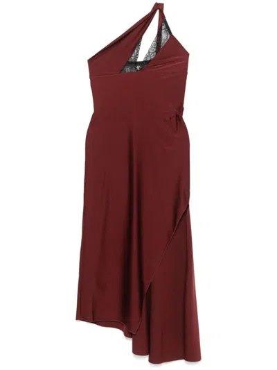 Coperni Asymmetric Maxi Dress In Red