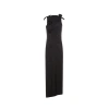 Coperni Asymmetric Maxi Dress With Decorative Details In Black