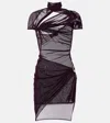 Coperni Minikleid Aus Mesh In Burgundy