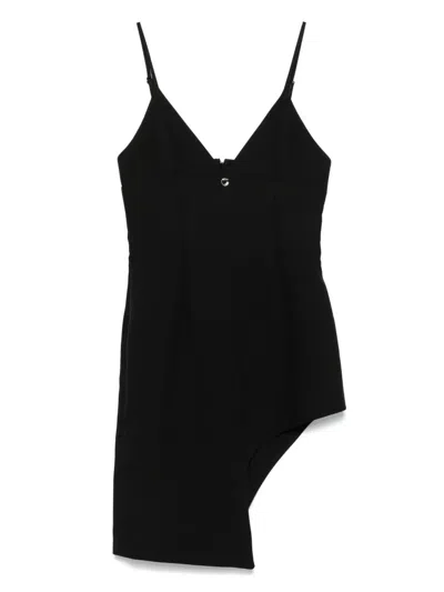 Coperni Asymmetric Mini Dress In Black