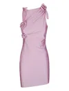 Coperni Pink Asymmetric Flower Minidress In Pink
