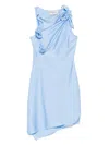 Coperni Asymmetric Mini Dress With Knotted Accents