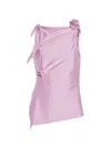 Coperni Sleeveless Side Slit Top Soft Asymmetric Bow In Purple