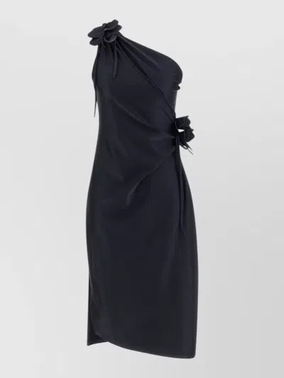 Coperni Asymmetric Knee-length Dress In Black