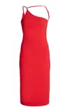 Coperni Asymmetric One-shoulder Midi Dress In Red