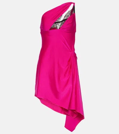 Coperni Asymmetric One-shoulder Minidress In Pink