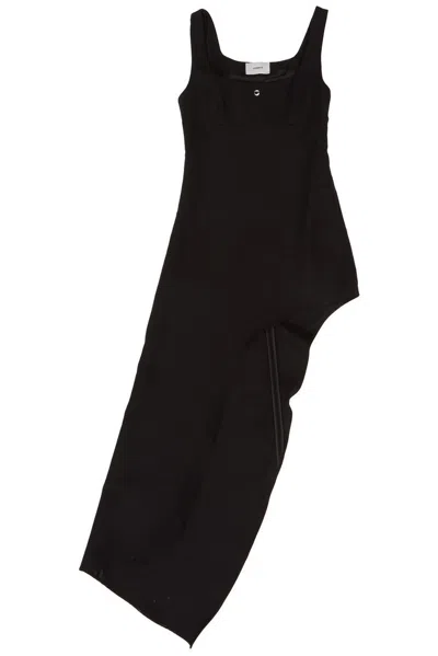 Coperni Asymmetrical Sleeveless Dress In Black