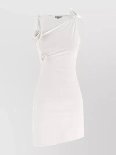 Coperni Asymmetric Sleeveless Dress Floral Bows In Animal Print