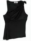 Coperni Asymmetrical Black Sleeveless Top With Decorative Bows In Black