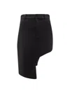 Coperni Asymmetrical Hem Crepe Skirt In Black