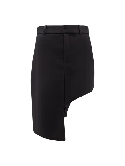 Coperni Asymmetrical Crepe Skirt In Black