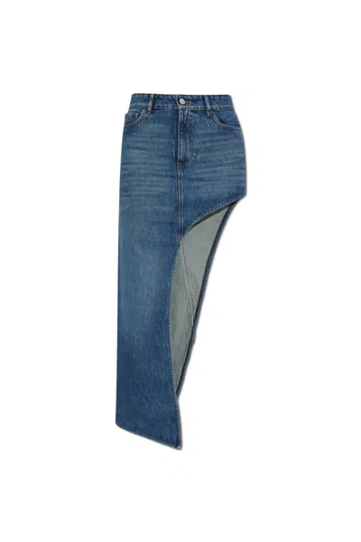 COPERNI COPERNI ASYMMETRICAL CUT DENIM SKIRT